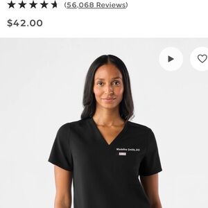 FIGS Black Catarina One Pocket Scrub Top L